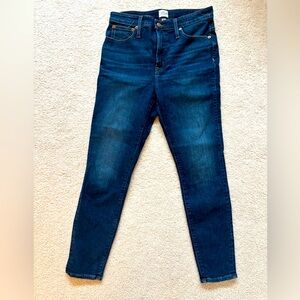 J Crew Denim Womens Curvy Toothpick Jeans Blue Dark wash high rise ankle length